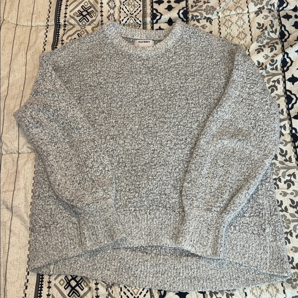 Old Navy Gray Crew Neck Sweater Wool Blend